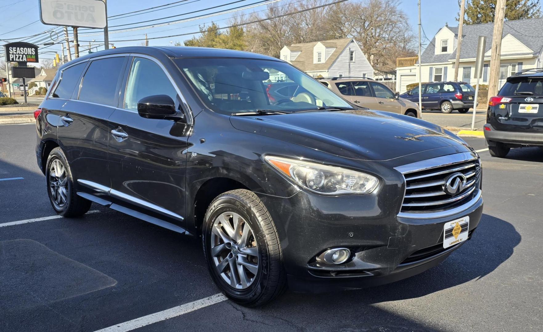 2014 Black INFINITI QX60 (5N1AL0MM3EC) with an V6, 3.5 Liter engine, Auto, CVT Manual Spt Mode transmission, located at 1010 N White Horse Pike, Stratford, NJ, 08084, (856) 262-9500, 39.838921, -75.011497 - Photo#1
