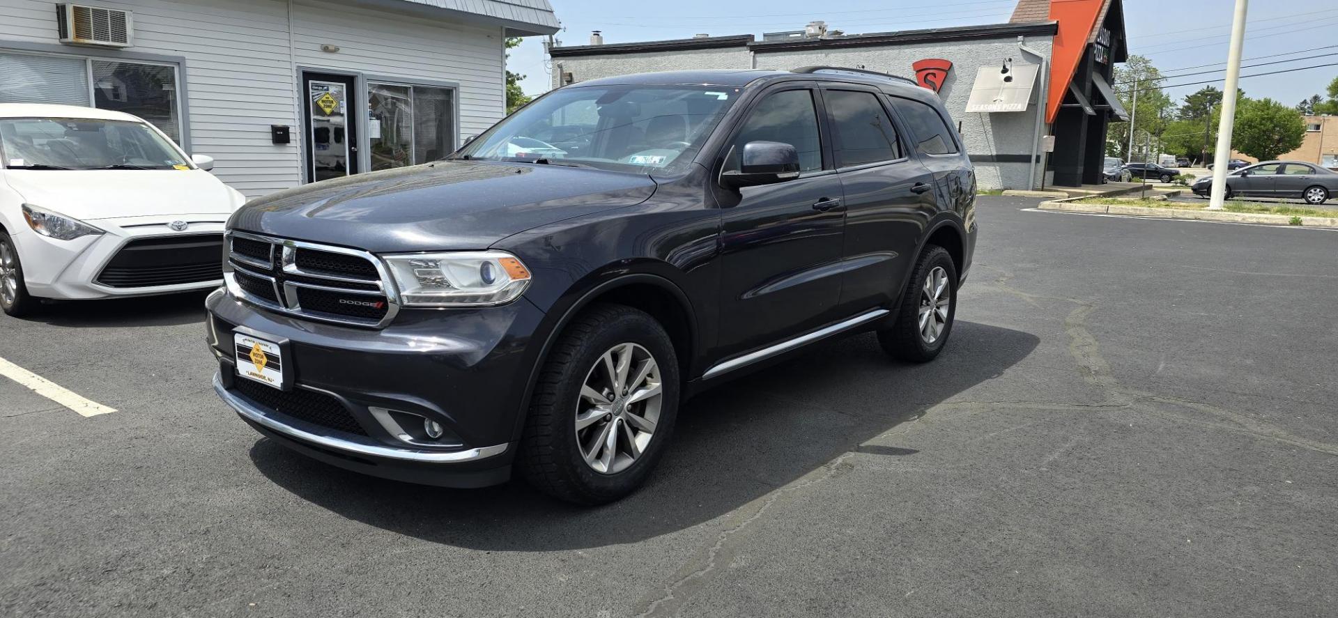 2015 Gray /Black Dodge Durango Limited AWD (1C4RDJDG1FC) with an 3.6L V6 DOHC 24V engine, 8-Speed Automatic transmission, located at 1010 N White Horse Pike, Stratford, NJ, 08084, (856) 262-9500, 39.838921, -75.011497 - Photo#0