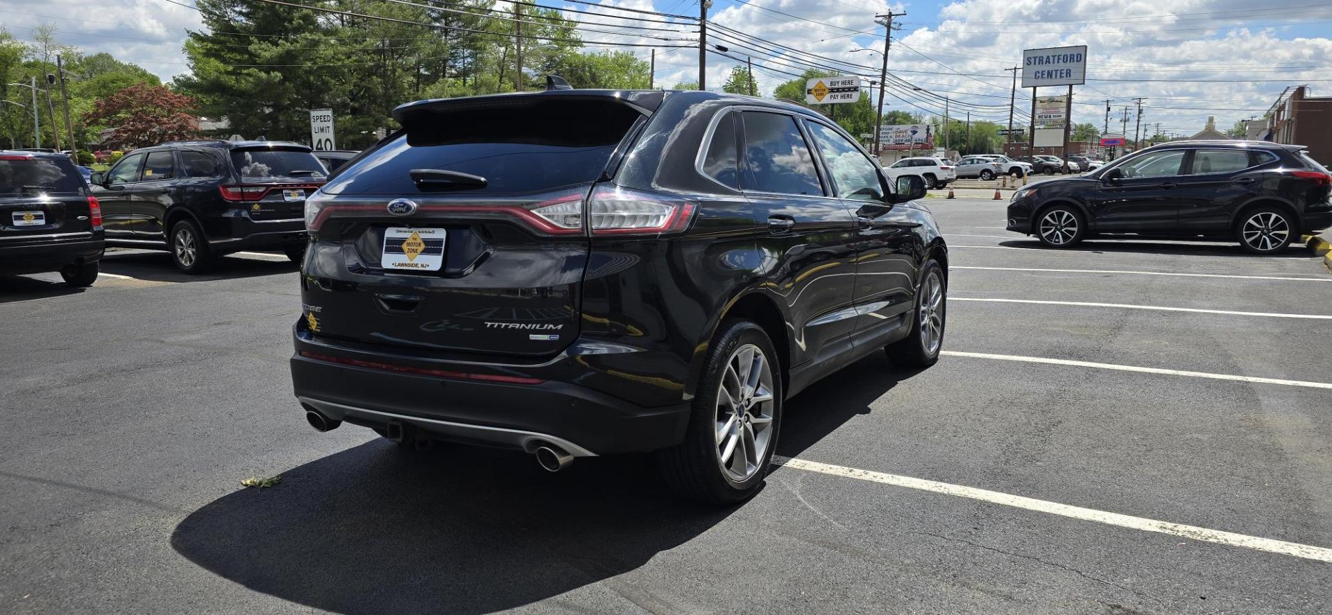 2015 Black /Saddle Ford Edge Titanium AWD (2FMTK4K82FB) with an 3.5L V6 DOHC 24V engine, 6-Speed Automatic transmission, located at 1010 N White Horse Pike, Stratford, NJ, 08084, (856) 262-9500, 39.838921, -75.011497 - Photo#2