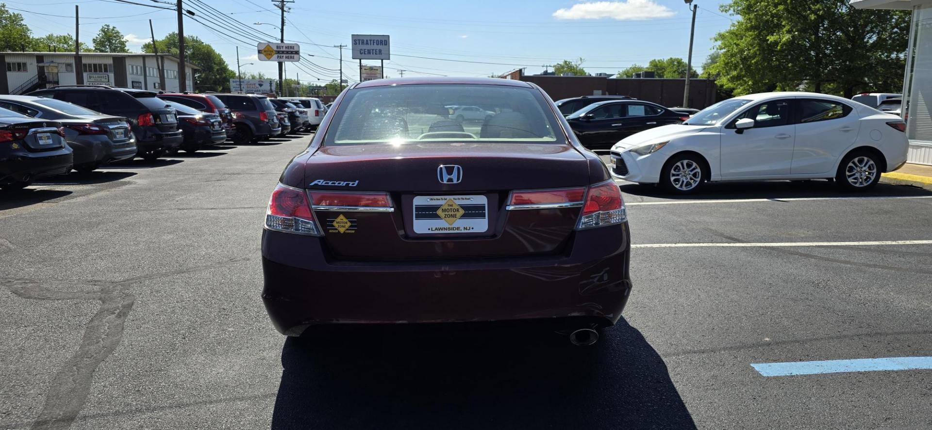 2011 Maroon /Tan Honda Accord LX-P Sedan AT (1HGCP2F44BA) with an 2.4L L4 DOHC 16V engine, 5-Speed Automatic transmission, located at 1010 N White Horse Pike, Stratford, NJ, 08084, (856) 262-9500, 39.838921, -75.011497 - Photo#6