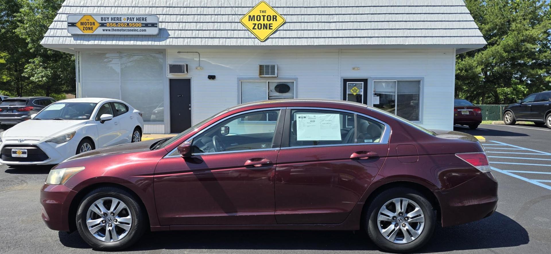 2011 Maroon /Tan Honda Accord LX-P Sedan AT (1HGCP2F44BA) with an 2.4L L4 DOHC 16V engine, 5-Speed Automatic transmission, located at 1010 N White Horse Pike, Stratford, NJ, 08084, (856) 262-9500, 39.838921, -75.011497 - Photo#4