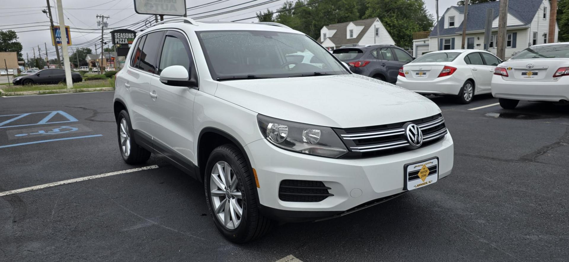 2017 White /Black Volkswagen Tiguan Wolfsburg Edition (WVGRV7AX1HW) with an 2.0L L4 DOHC 16V TURBO engine, 6A transmission, located at 1010 N White Horse Pike, Stratford, NJ, 08084, (856) 262-9500, 39.838921, -75.011497 - Photo#1