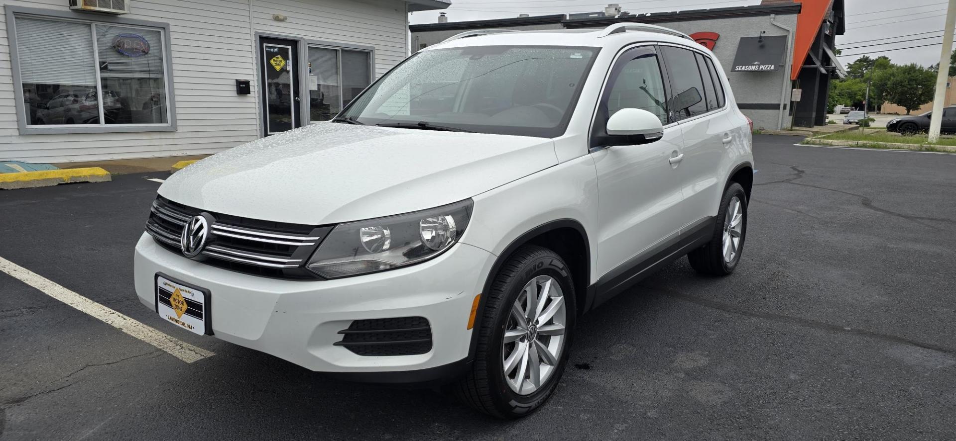 2017 White /Black Volkswagen Tiguan Wolfsburg Edition (WVGRV7AX1HW) with an 2.0L L4 DOHC 16V TURBO engine, 6A transmission, located at 1010 N White Horse Pike, Stratford, NJ, 08084, (856) 262-9500, 39.838921, -75.011497 - Photo#0