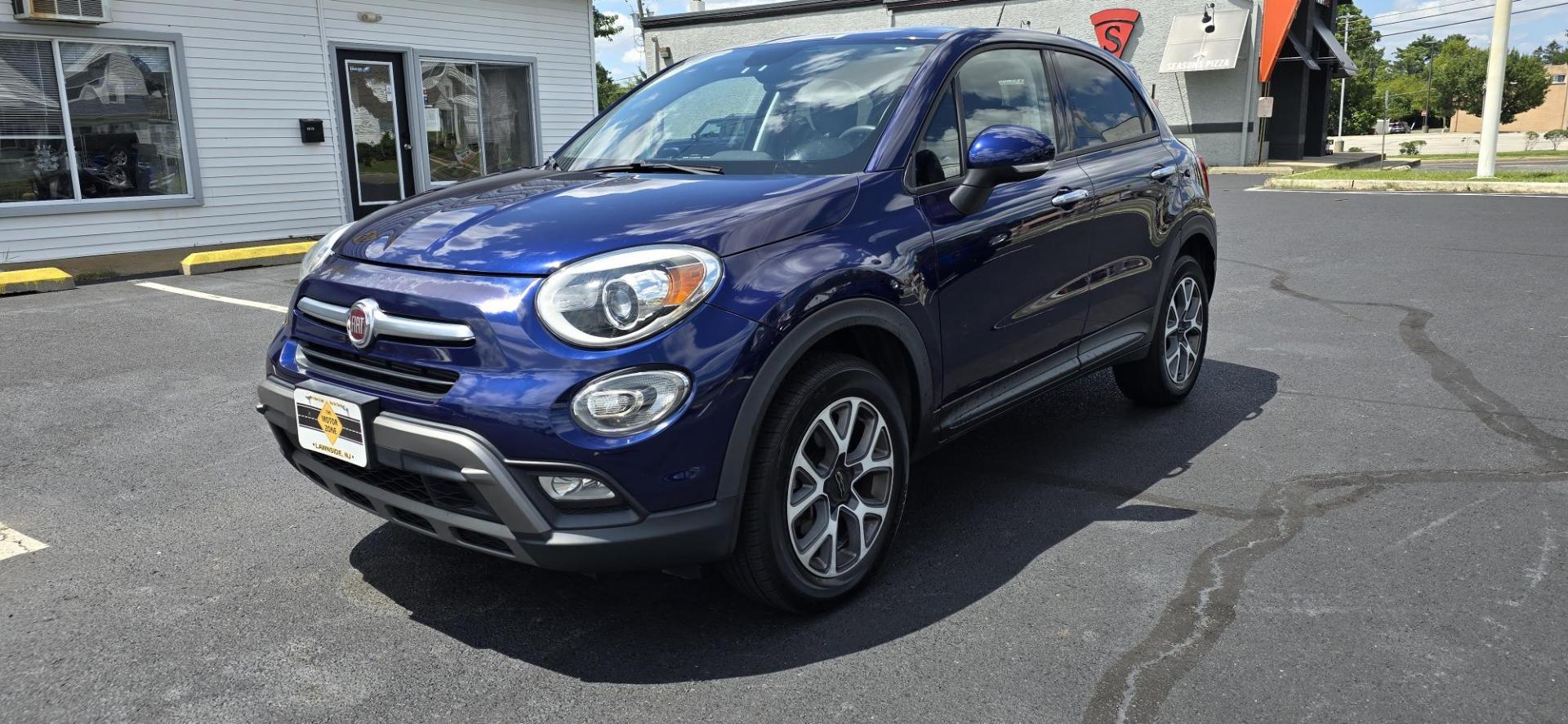 2016 Blue /Black Fiat 500x Lounge AWD (ZFBCFYCTXGP) with an 2.4L L4 engine, 9-Speed Automatic transmission, located at 1010 N White Horse Pike, Stratford, NJ, 08084, (856) 262-9500, 39.838921, -75.011497 - Photo#0