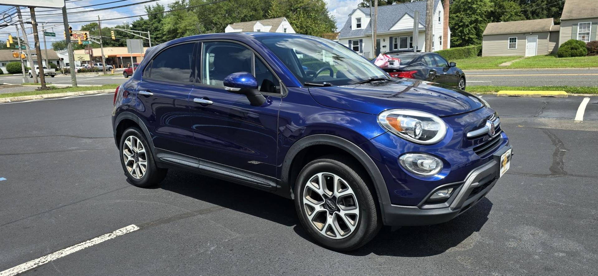 2016 Blue /Black Fiat 500x Lounge AWD (ZFBCFYCTXGP) with an 2.4L L4 engine, 9-Speed Automatic transmission, located at 1010 N White Horse Pike, Stratford, NJ, 08084, (856) 262-9500, 39.838921, -75.011497 - Photo#1