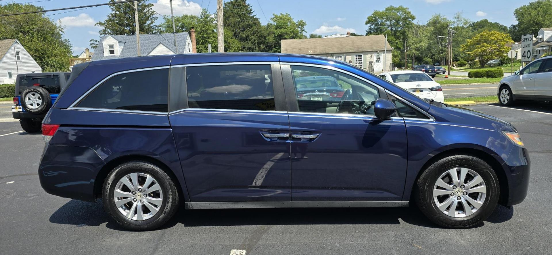 2015 Blue /Gray Honda Odyssey EX-L (5FNRL5H65FB) with an 3.5L V6 SOHC 24V engine, 6-Speed Automatic transmission, located at 1010 N White Horse Pike, Stratford, NJ, 08084, (856) 262-9500, 39.838921, -75.011497 - Photo#6