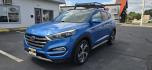 2018 Blue /Gray Hyundai Tucson Eco AWD (KM8J3CA29JU) with an 1.6L L4 DOHC 16V engine, 7A transmission, located at 1010 N White Horse Pike, Stratford, NJ, 08084, (856) 262-9500, 39.838921, -75.011497 - Photo#0