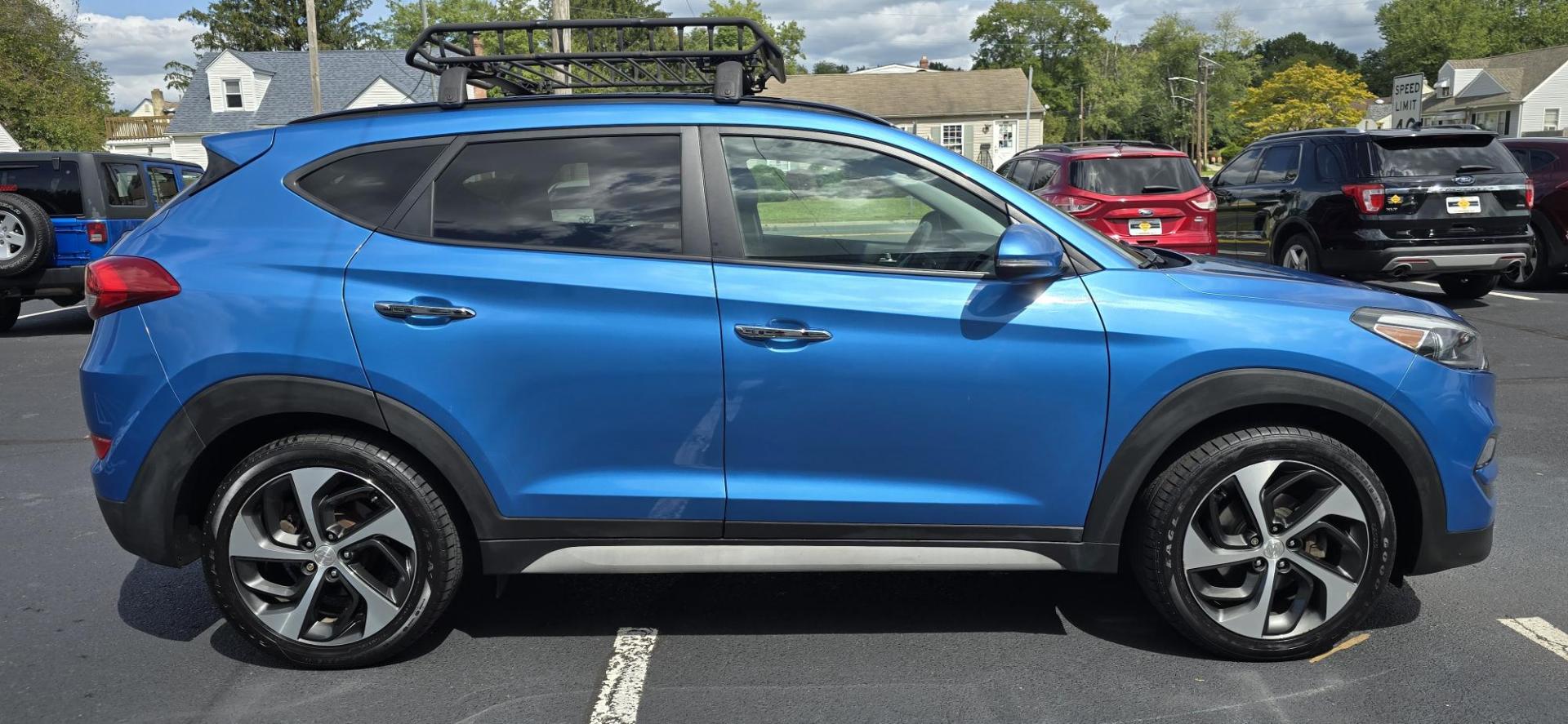 2018 Blue /Gray Hyundai Tucson Eco AWD (KM8J3CA29JU) with an 1.6L L4 DOHC 16V engine, 7A transmission, located at 1010 N White Horse Pike, Stratford, NJ, 08084, (856) 262-9500, 39.838921, -75.011497 - Photo#5