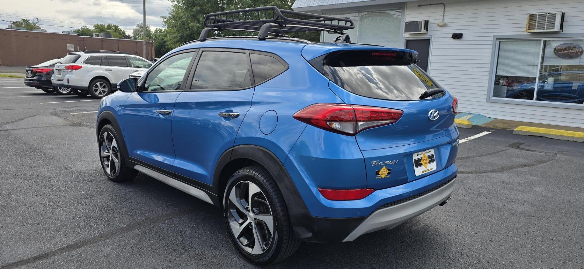 2018 Blue /Gray Hyundai Tucson Eco AWD (KM8J3CA29JU) with an 1.6L L4 DOHC 16V engine, 7A transmission, located at 1010 N White Horse Pike, Stratford, NJ, 08084, (856) 262-9500, 39.838921, -75.011497 - Photo#3