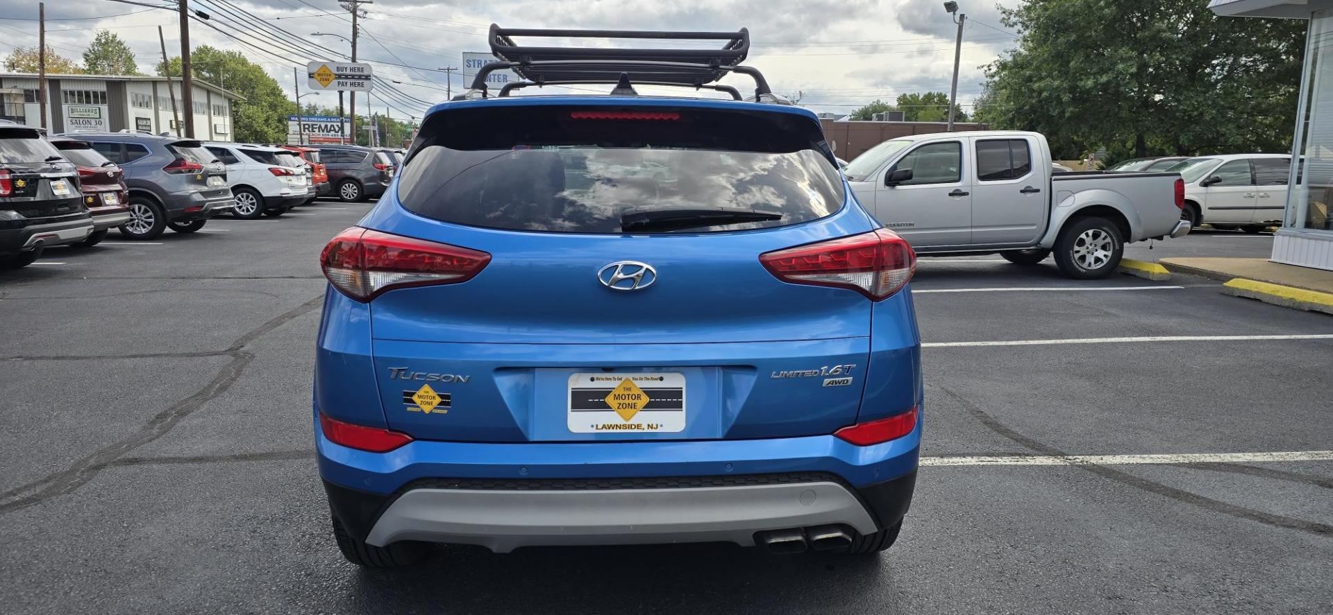 2018 Blue /Gray Hyundai Tucson Eco AWD (KM8J3CA29JU) with an 1.6L L4 DOHC 16V engine, 7A transmission, located at 1010 N White Horse Pike, Stratford, NJ, 08084, (856) 262-9500, 39.838921, -75.011497 - Photo#7