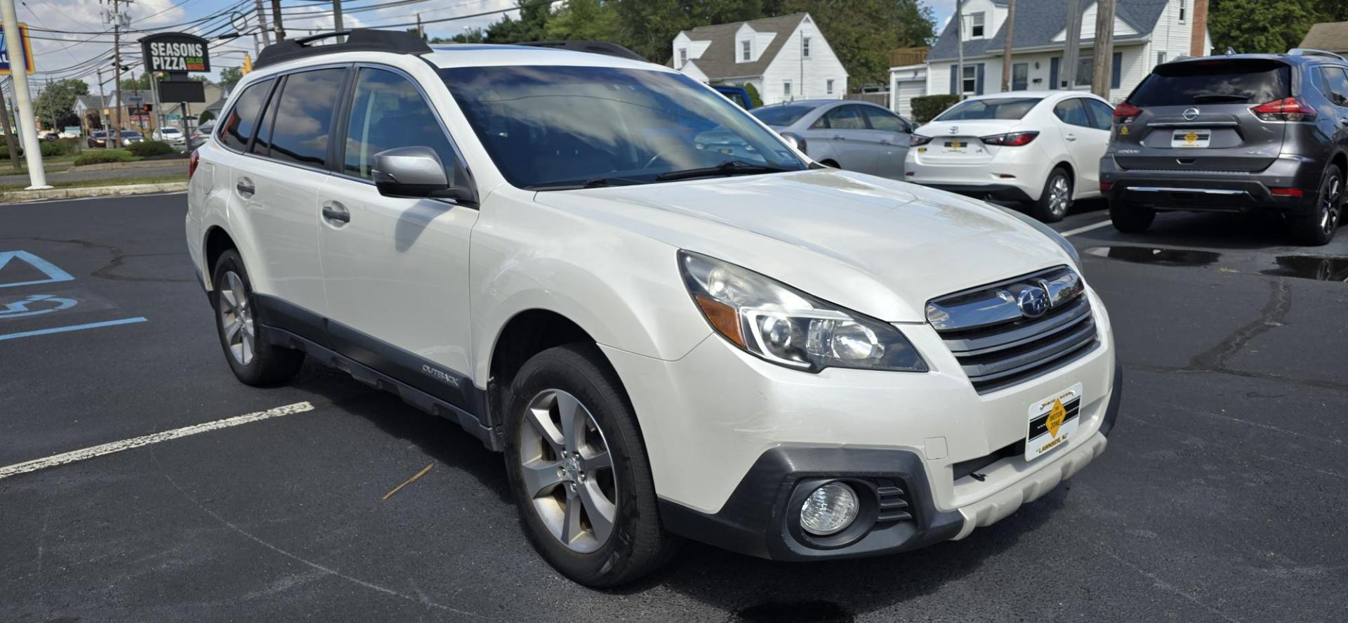 2013 White /Brown Leather Subaru Outback 2.5i Limited (4S4BRCSC3D3) with an 2.5L H4 DOHC 16V engine, AUTOMATIC CVT transmission, located at 1010 N White Horse Pike, Stratford, NJ, 08084, (856) 262-9500, 39.838921, -75.011497 - Photo#1