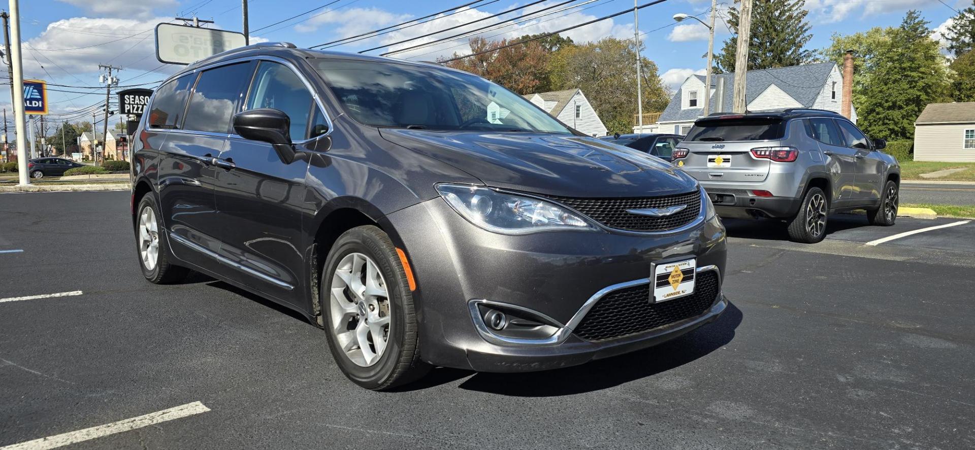 2017 Gray /Cream Chrysler Pacifica Touring-L Plus (2C4RC1EG7HR) with an 3.6L V6 DOHC 24V engine, 9A transmission, located at 1010 N White Horse Pike, Stratford, NJ, 08084, (856) 262-9500, 39.838921, -75.011497 - Photo#1