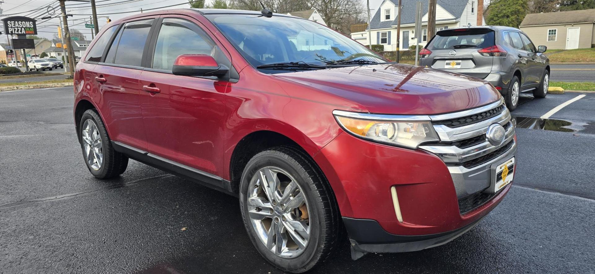 2013 Red /Black Leather Ford Edge SEL FWD (2FMDK3JC3DB) with an 3.5L V6 DOHC 24V engine, 6-Speed Automatic transmission, located at 1010 N White Horse Pike, Stratford, NJ, 08084, (856) 262-9500, 39.838921, -75.011497 - Photo#1