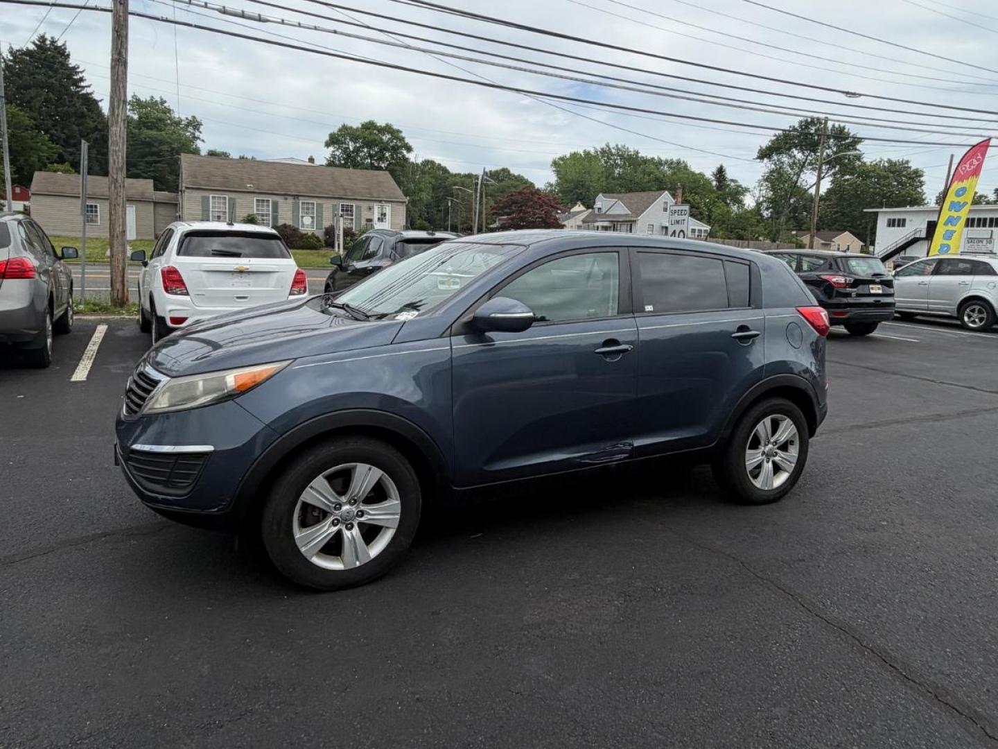 2013 Blue Kia Sportage LX FWD (KNDPB3A25D7) with an 2.4L V6 DOHC 24V engine, 6-Speed Automatic transmission, located at 1010 N White Horse Pike, Stratford, NJ, 08084, (856) 262-9500, 39.838921, -75.011497- Photo#2