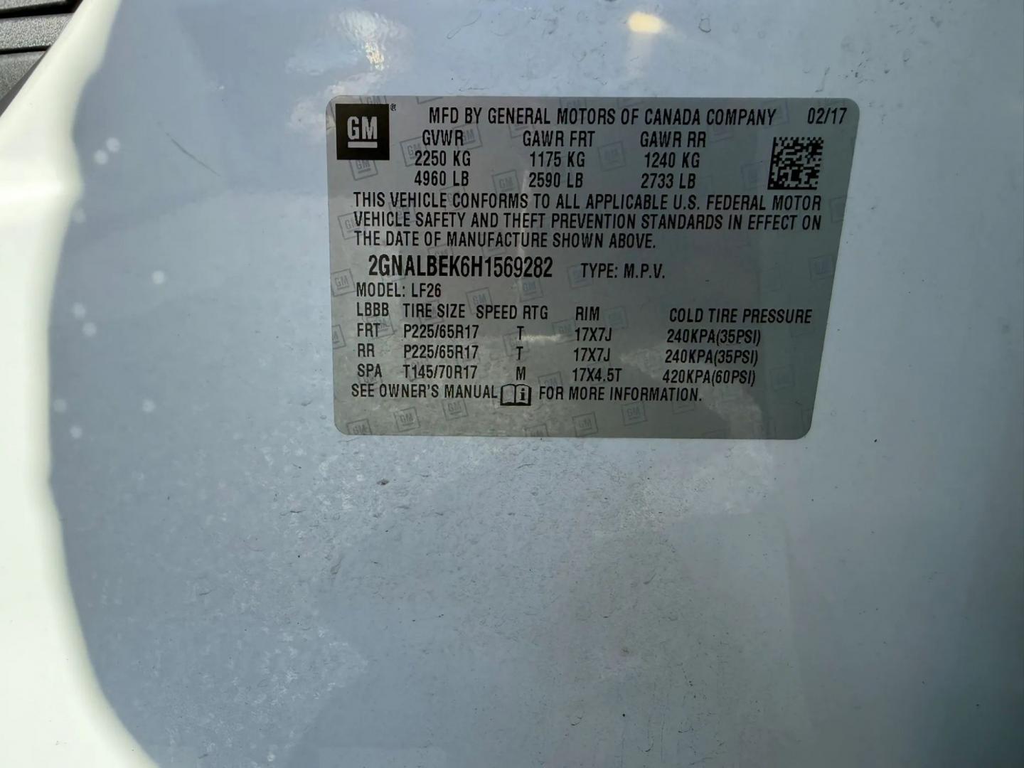 2017 Chevrolet Equinox LS 2WD (2GNALBEK6H1) with an 2.4L L4 DOHC 16V FFV engine, 6A transmission, located at 1010 N White Horse Pike, Stratford, NJ, 08084, (856) 262-9500, 39.838921, -75.011497- Photo#19