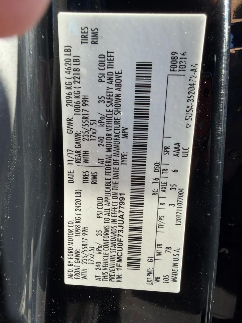2018 Ford Escape S FWD (1FMCU0F73JU) with an 2.5L L4 DOHC 16V engine, 6A transmission, located at 1010 N White Horse Pike, Stratford, NJ, 08084, (856) 262-9500, 39.838921, -75.011497- Photo#11